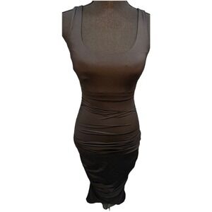 Sofia Vergara Dress Women's Size XS Body Sculpt Fitted Black Dress Scrunched Y2K